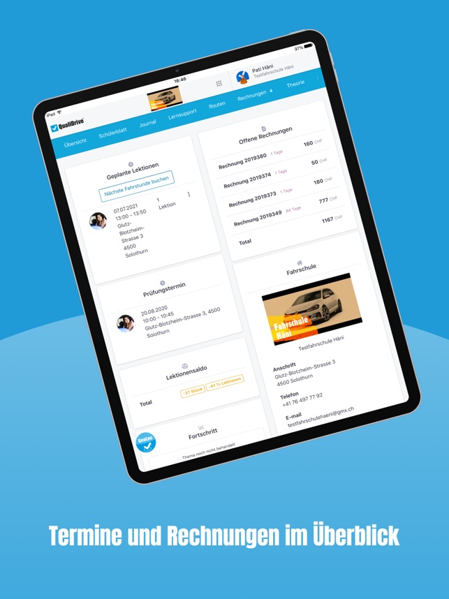 Driving school app